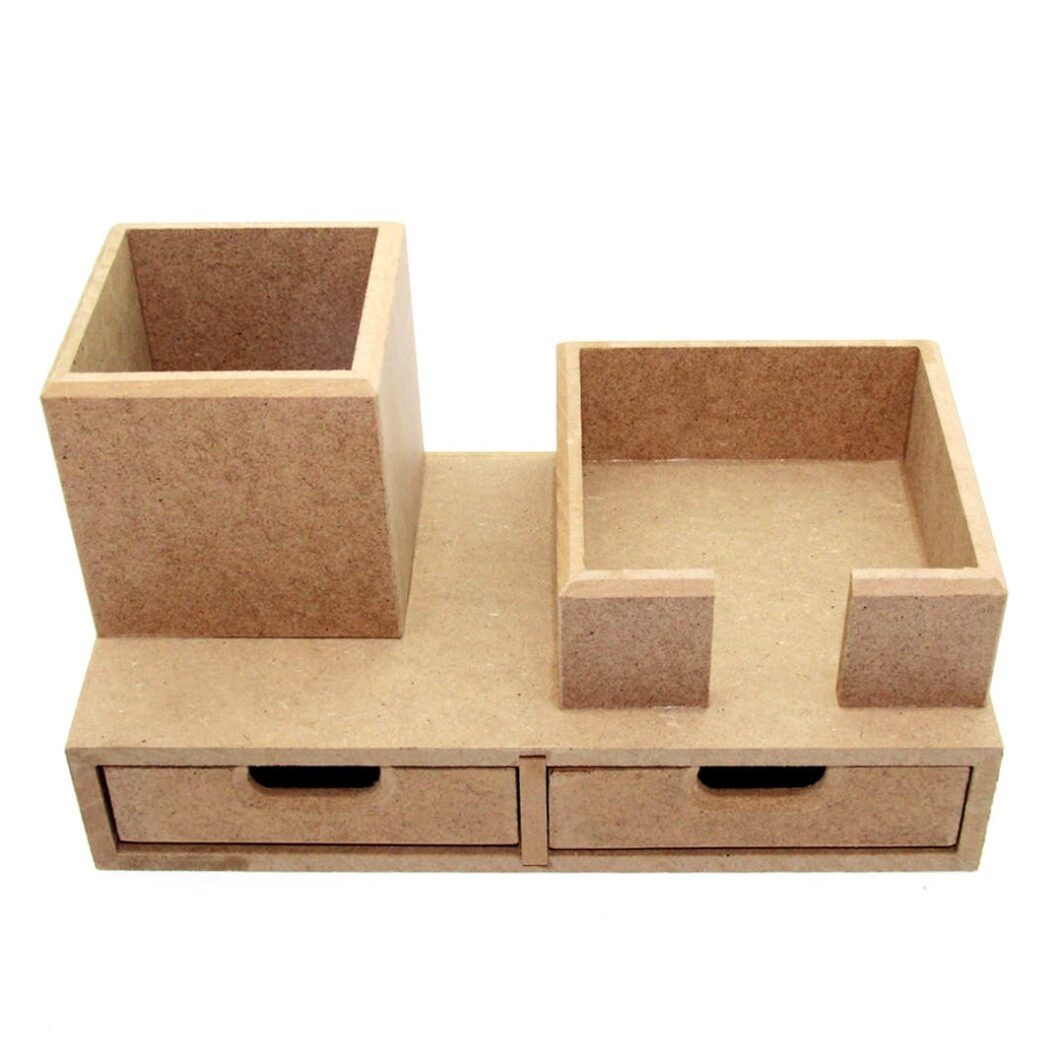 MDF OBJE- ÇEKMECELİ KALEMLİK NOTLUK